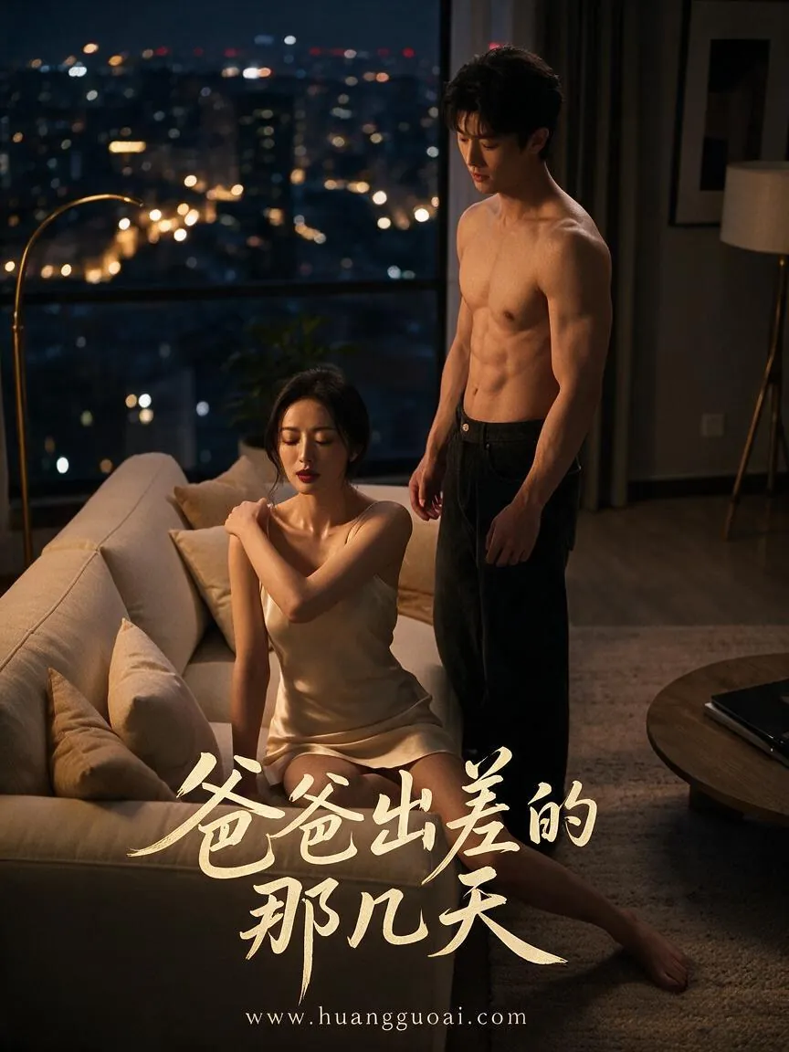 夜景公寓内男子与女子在沙发旁，情绪张力很强的短剧海报